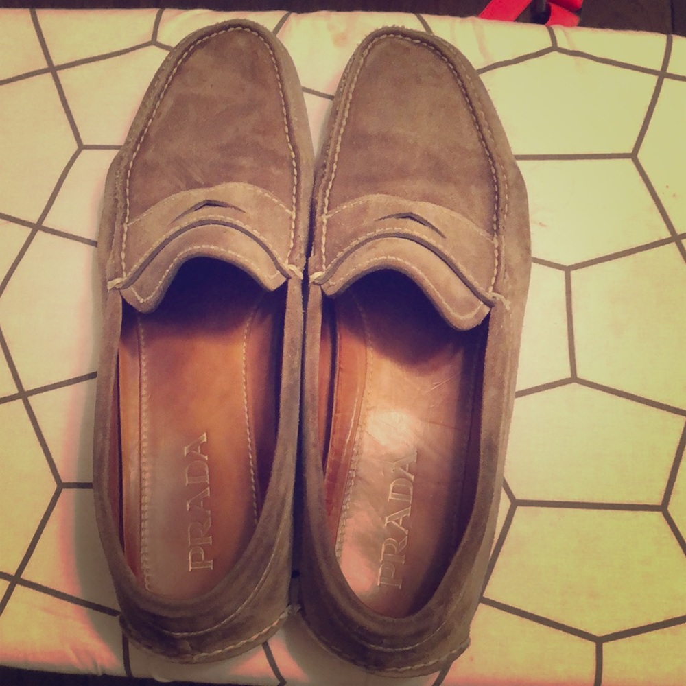 Prada Suede Penny Drivers